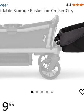 Veer Black Foldable Storage Basket for Kids wagon